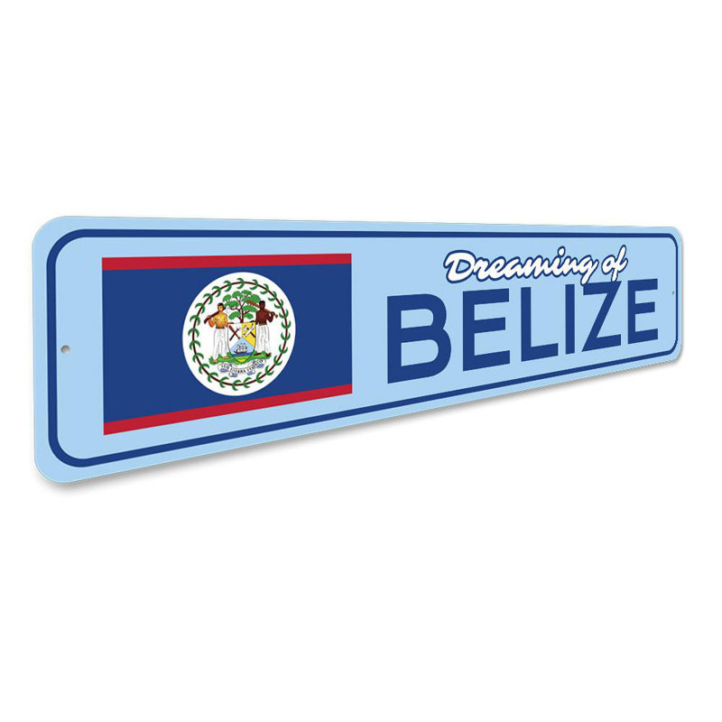 Plaque en aluminium Belize, H 4 po x l 18 po x P 0,04 po