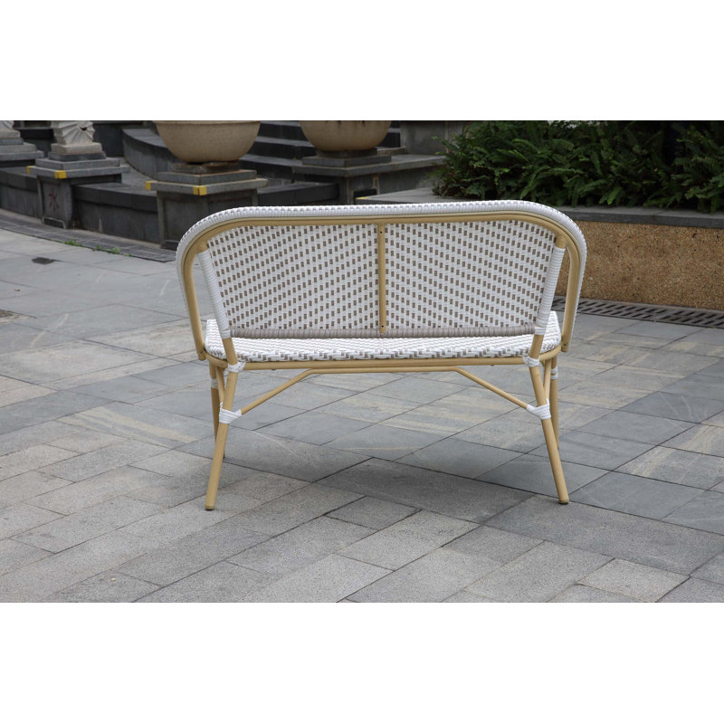 Cato 44.13'' Wide Rectangle Aluminum Loveseat, Gray