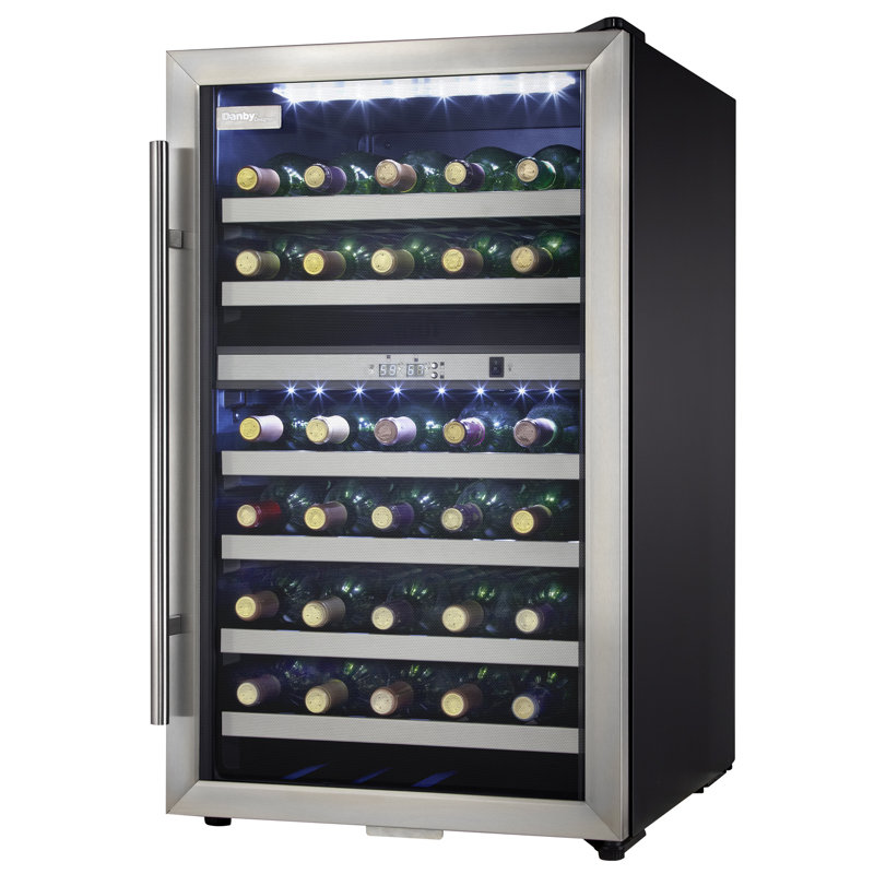 Stainless Steel Dual-Zone 38-Bottle Wine Cooler