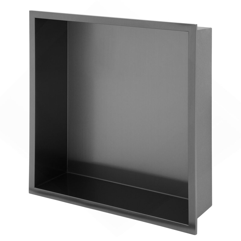 Stainless Steel Shower Niche, Gunmetal Black, Gunmetal Black