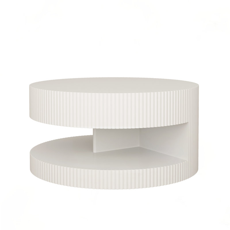 Modern coffee Table with Storage, White