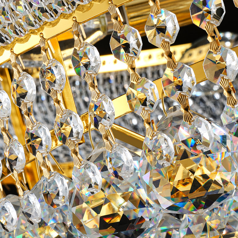 32-Inch Crystal Chandelier, Doré