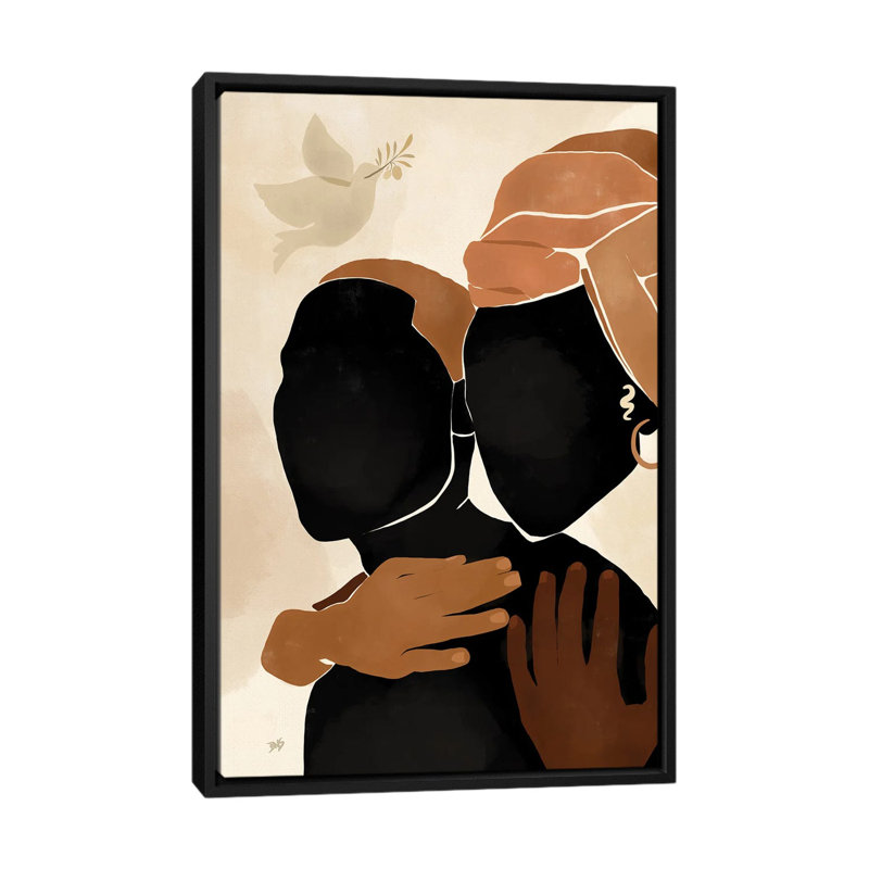 Protéger par Bria Nicole - impression d'art graphique, Pas de tapis, H 40 po x l 26 po x P 1,5 po, Toile avec cadre noir