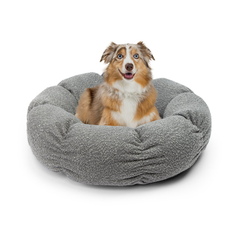 Lit rond avec coussin de siège amovible, H 5 po x l 36 po x P 36 po, Gris