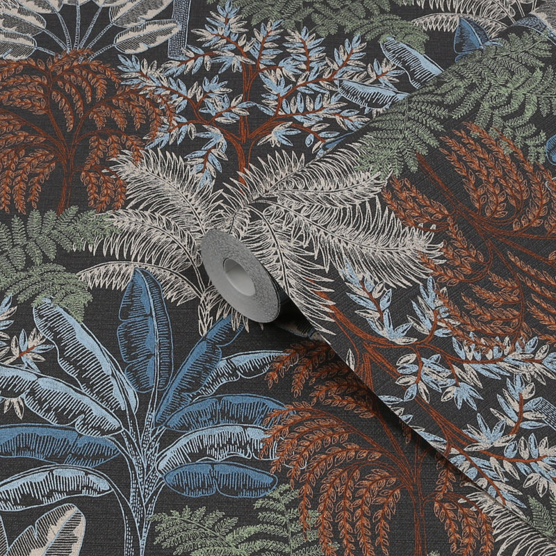 Intrigue 32.8cm x 52cm Textured Matte Wallpaper Roll, Twilight