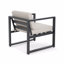 Ensemble de 2 fauteuils club d'extérieur, structure noire avec coussin beige
