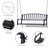 Outsunny 2 Person Front Porch Swing Patio Swing Bench, Outdoor Steel Swing Chair with Sturdy Chains, 528 lb Weight Capacity Raybon