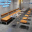 Banc rembourré en similicuir de style industriel Fashion Cafe