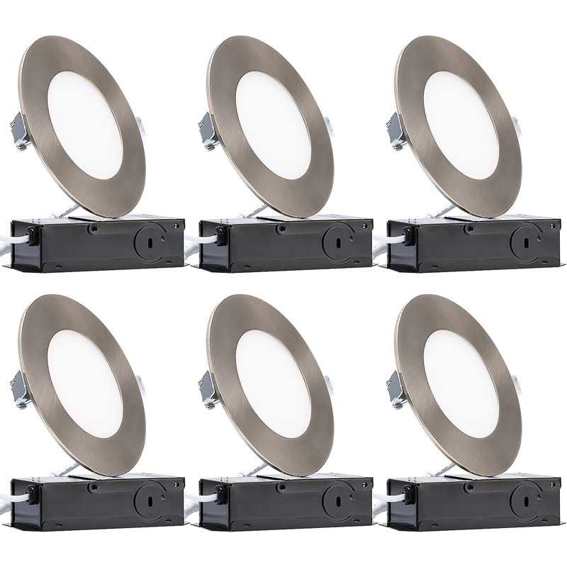 Luminaire encastré ultra-mince à DEL à intensité variable avec J-Box 2700K blanc doux