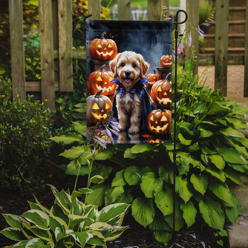 Drapeau de jardin chiot Halloween, Labradoodle