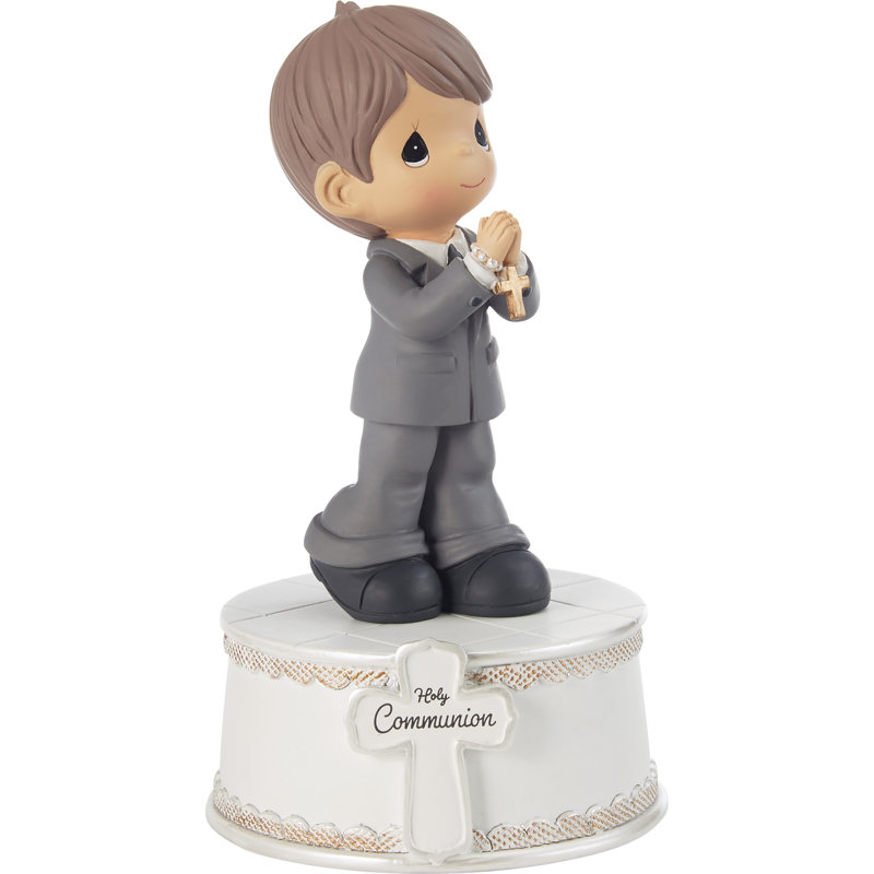 Precious Moments First Communion Boy with a Rosary Wind Up Musical Figurine 6 Inch
