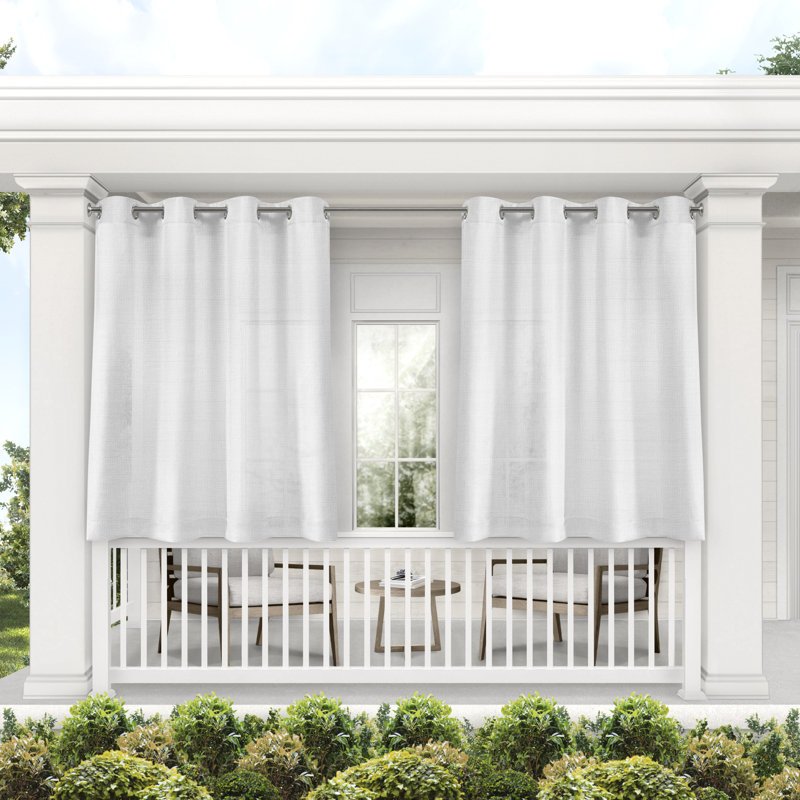 Paire de rideaux diaphanes avec œillets pour l'intérieur et l'extérieur Miami de Exclusive Home, Gris nuageux, l 54" x L 84"