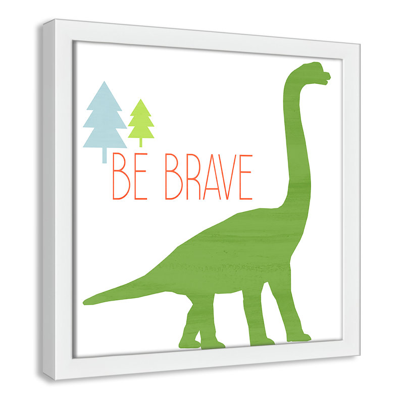Dino Brave 1 ', art encadré, 12" H x 12" W x 1.18" D, Encadré de boîte blanc