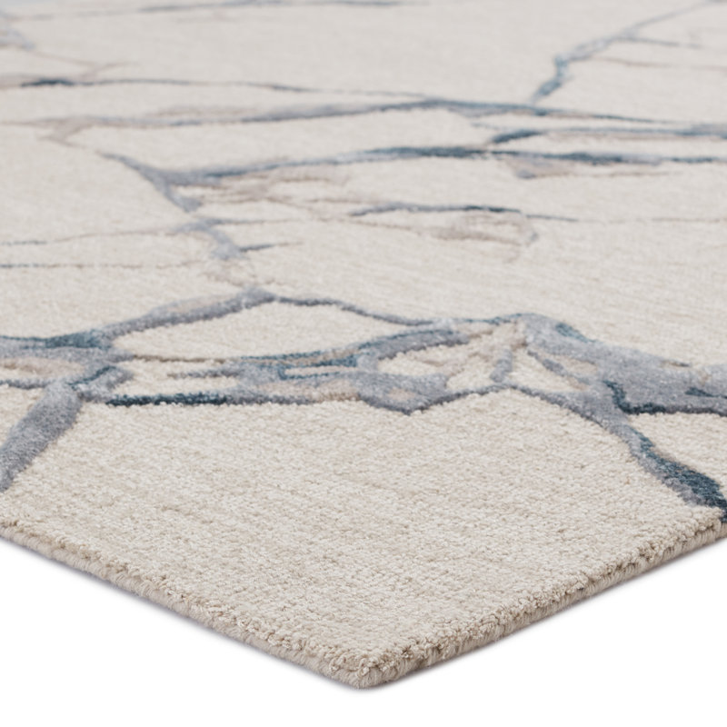 Tapis taupe clair / gris / bleu Andwele, Rectangulaire 8 pi x 10 pi
