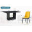 Ensemble de table et de chaises. Cette table de salle à manger moderne avec un design marbré en MDF vous donne une sensation luxueuse et élégante.-2144082735-2144082734