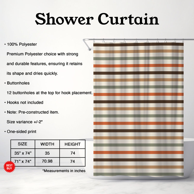 Rideau de douche Boho Celebration - Premium 33, H 74 po x l 71 po