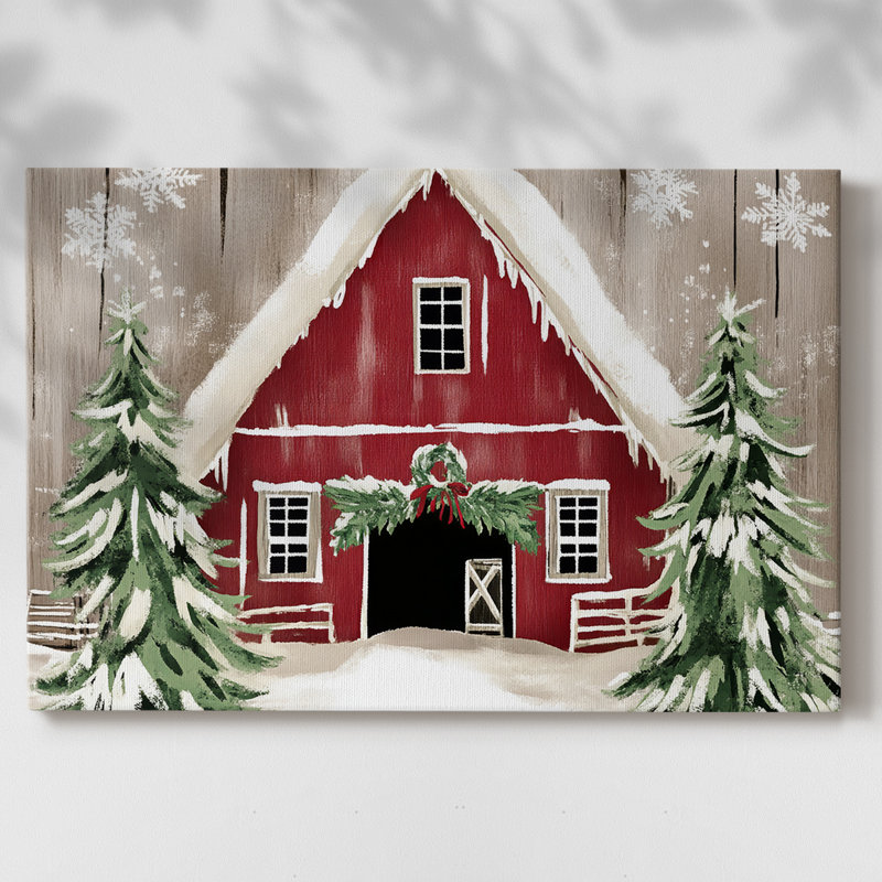 Art de vacances de Noël III - toile tendue avec châssis-XXXIV, H 12 po x l 18 po
