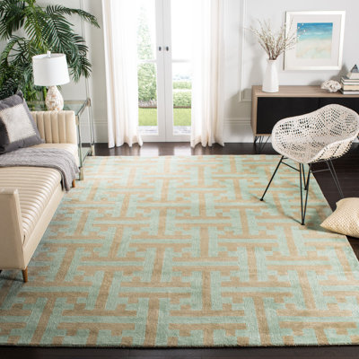 Tapis abstrait en laine et viscose touffetés à la main Simryn