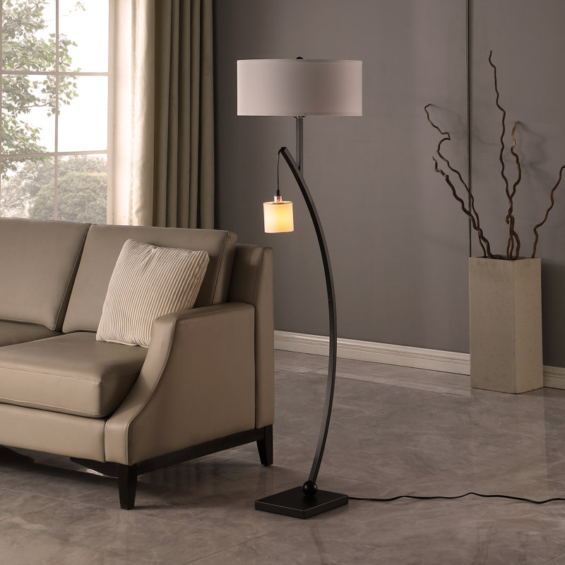 Lampe sur pied en métal 59 po, Noir mat