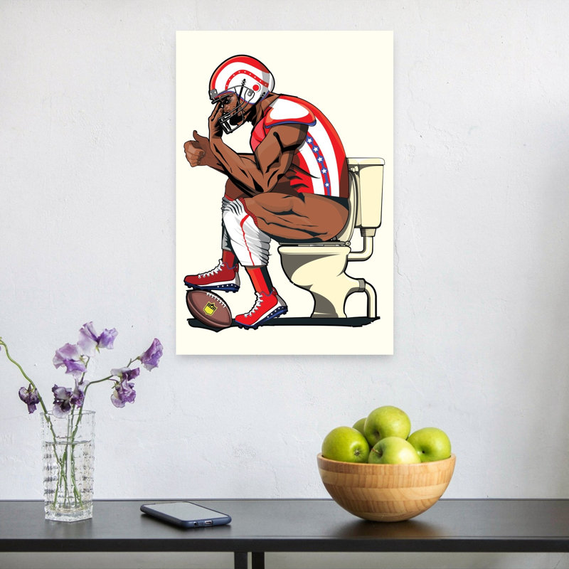 American Football Contemplation Contemporary Wall Art Print 1 Piece Wrapped Canvas Wall Art, 60.96cm H x 40.64cm W