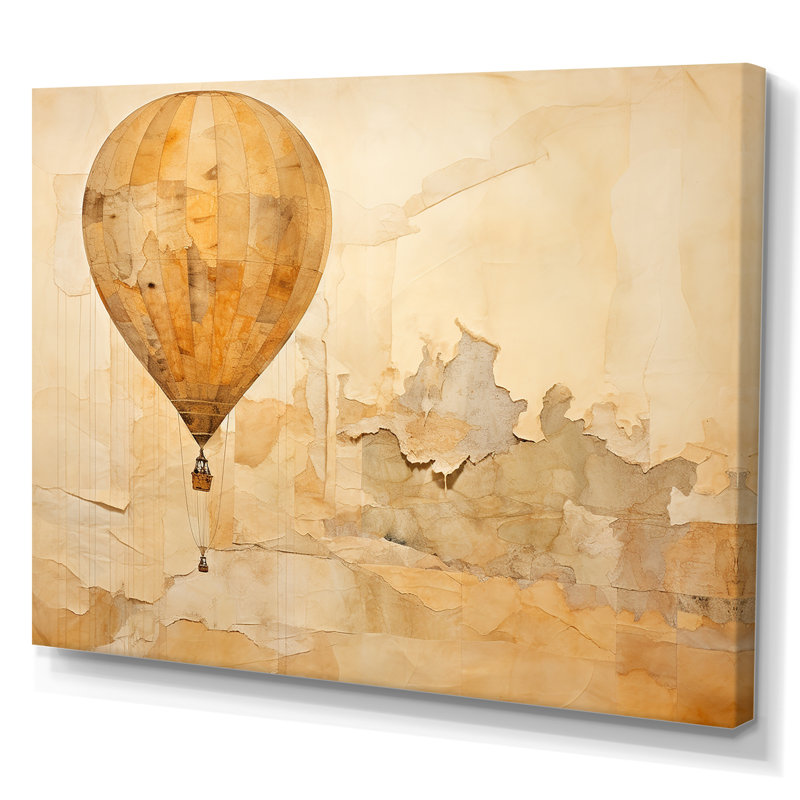 Minimalisme, montgolfière, impression sur toile, H 24 po x l 32 po x P 1 po, Toile tendue