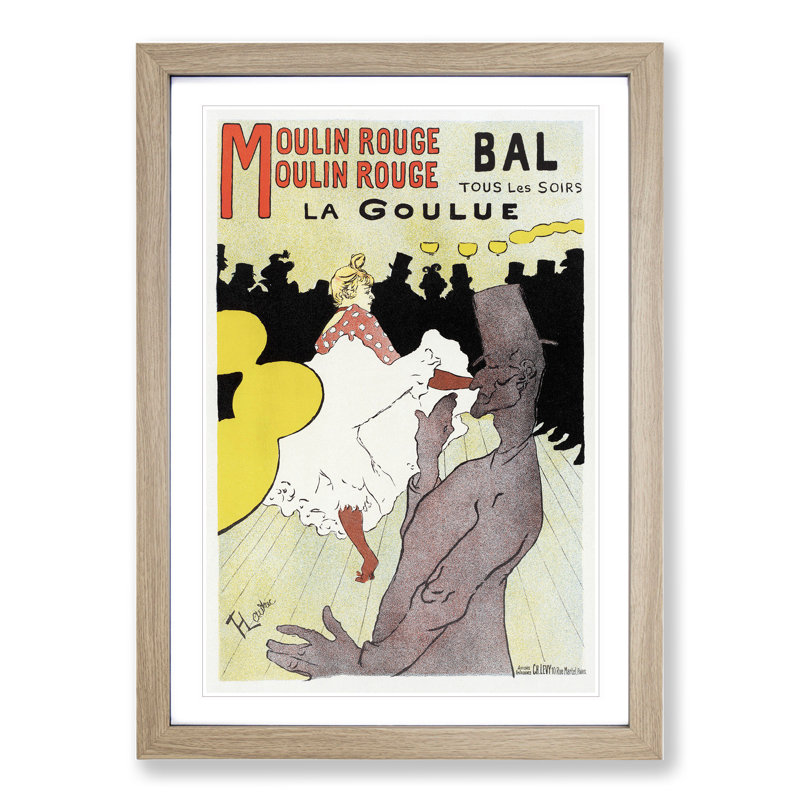 Cabaret La Goulue Vol.2 by Henri de Toulouse-Lautrec - Framed Print, 48cm H x 36cm W x 2cm D, Oak Framed