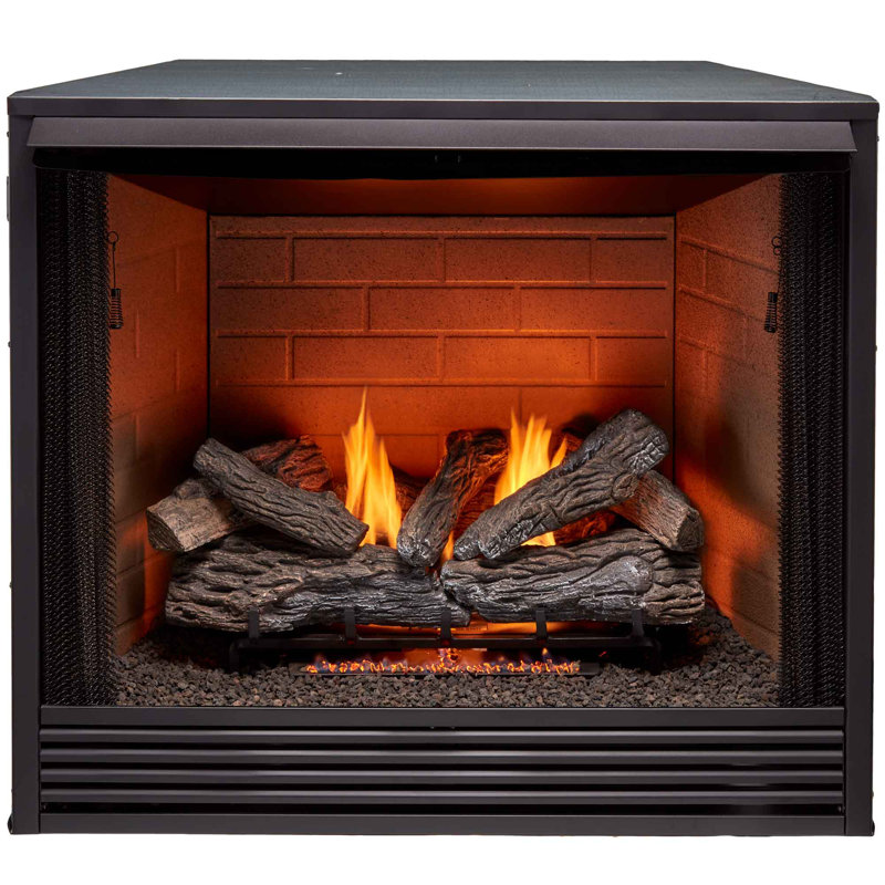 ProCom 36" Black Ventless Gas Firebox with Mantel