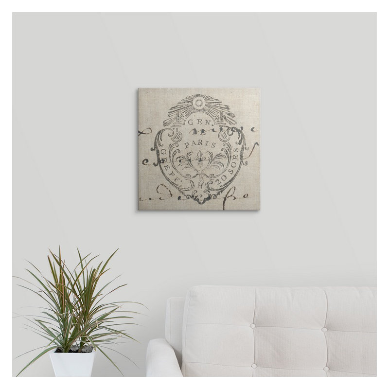 « i », impression Letter Crest, H 35 po x l 35 po x P 1,5 po, Toile