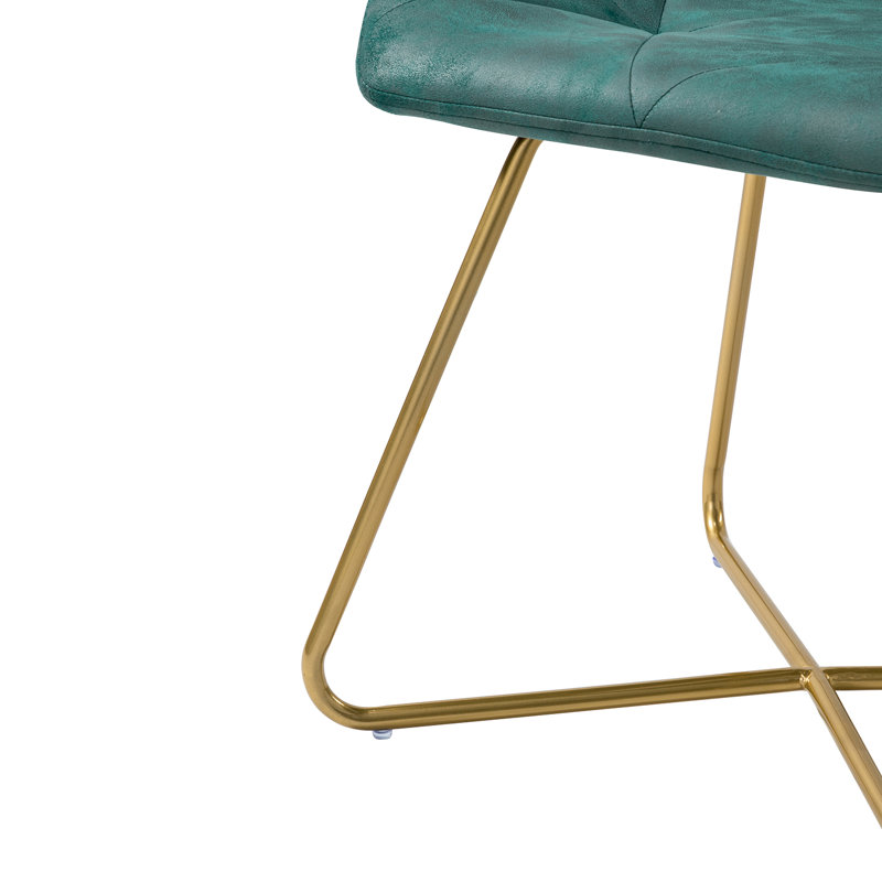 Chaise d'appoint en polyester touffeté l 24,4 po Briunna, Mélange de polyester vert