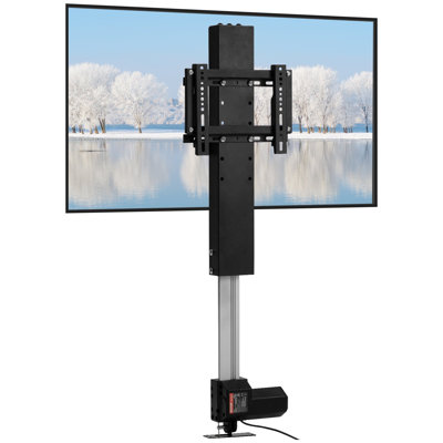 Élévateur de télé automatisé, course de 20 po pour les téléviseurs de 28 à 32 po. Télécommande, hauteur réglable de 30 à 50 po, supporte jusqu'à 132 lb