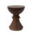 16" Ribbed Brown Concrete Outdoor Side Table With Hourglass Design – Weather-Resistant Accent For Patio, Garden, Or Balcony