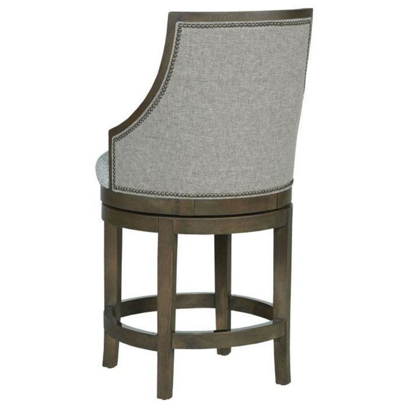 Robroy Stool with Solid Wood Frame, Tobacco, 4787 Mineral, Small Black Nickel