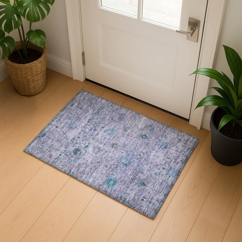 Tapis arabesque Premium lavable à la machine Pinkston, Rectangle 1 pi 8 po x 2 pi 6 po