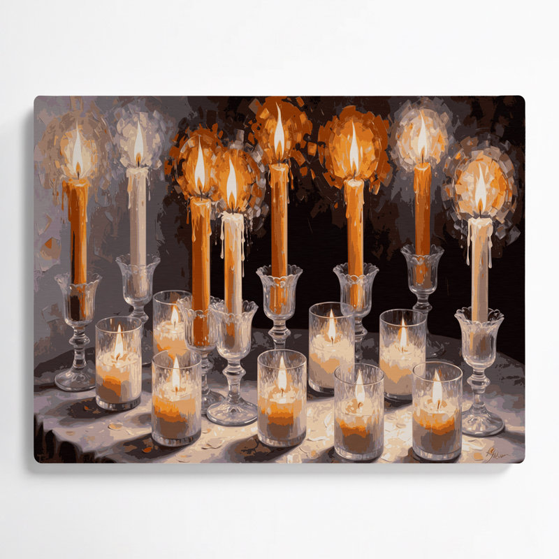 Bougie de Noël en verre givré, H 20 po x l 24 po