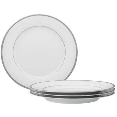 Noritake Regina Platinum Set of 4 Dinner Plates, 10-1/2"