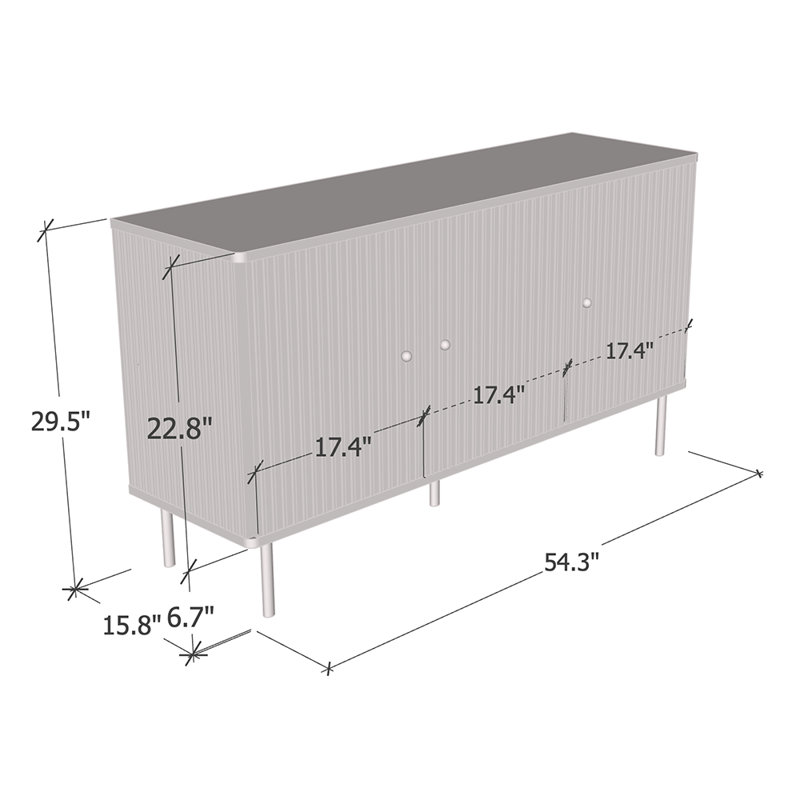Camelia White and Gold 54" Modern Sideboard