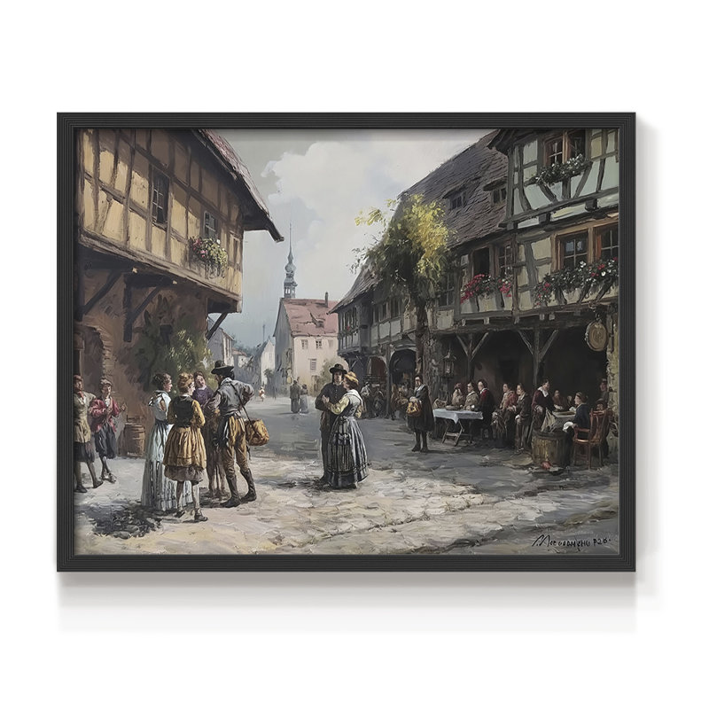 Landscape Series-CLXXVII -Framed Print - Restickable, H 11 po x l 14 po, Noir
