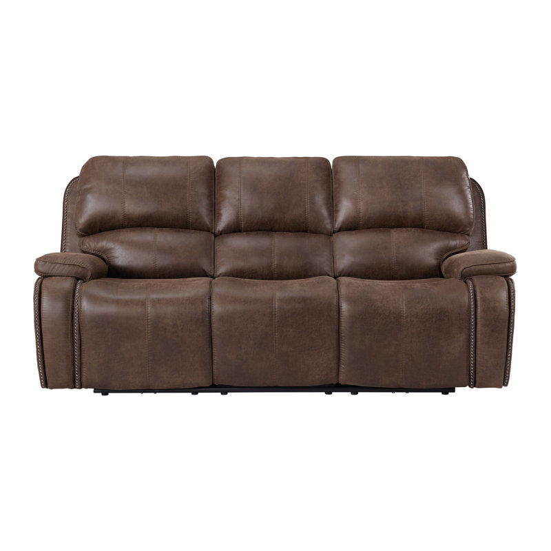 Canapé inclinable électrique de 89 po Murdocca, Polyester à 100 % de couleur brune
