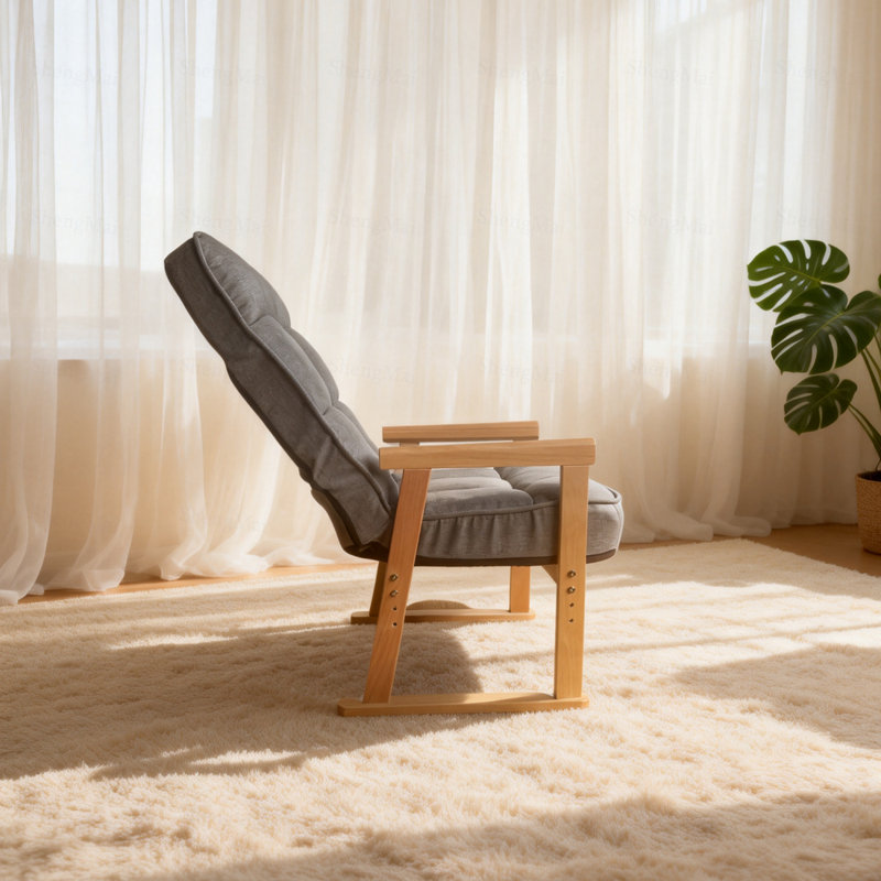 Chaise longue moderne et réglable, avec hauteur de siège réglable et réglage de l'angle lombaire à trois niveaux, convient au salon, à la chambre à coucher, au bureau et au grenier