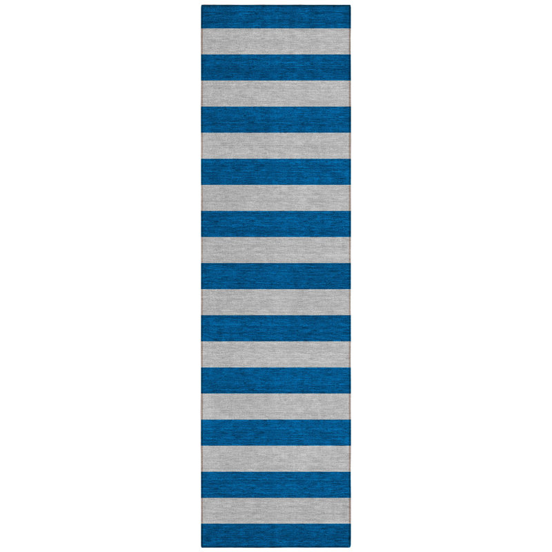 Stalcup Washable Striped Indoor / Outdoor Rug, Runner 2'3" x 7'6"