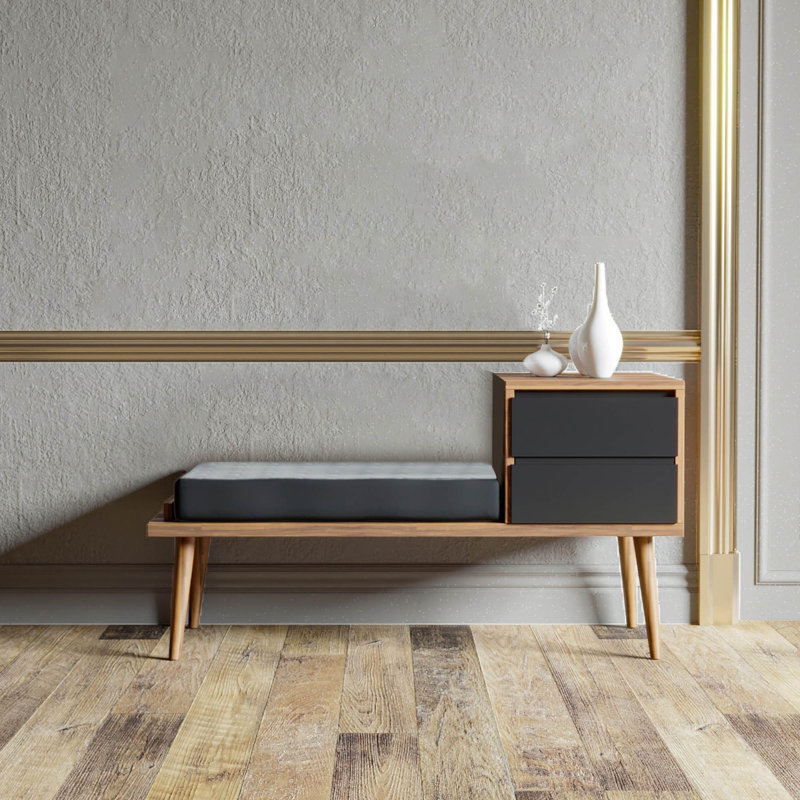 Banc de rangement rembourré avec tiroirs Klingbeil
