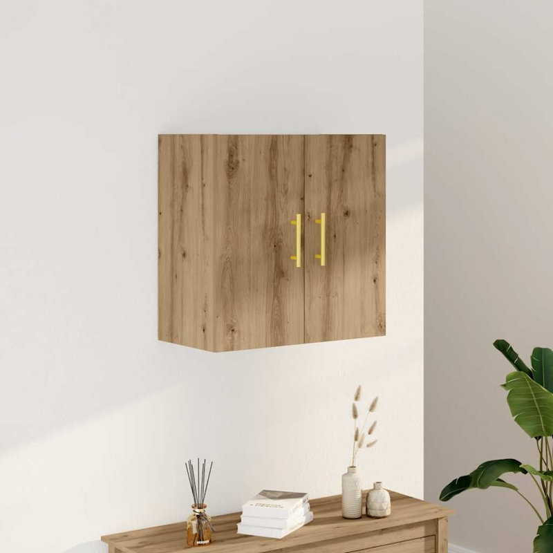 Wall Cabinet 60X31x60 Cm Engineered Wood, Artisan Oak/Gold