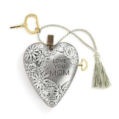 Love You Mom Musical Sculpted Art Heart - 3.5In