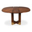 Round Walnut Wood Dining Table