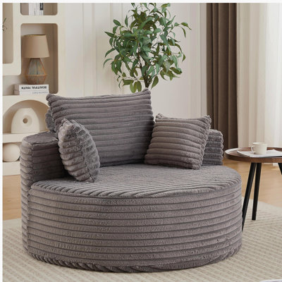 Canapé simple en velours côtelé de 50 po d'épaisseur, aucun assemblage requis, fauteuil-lit moderne moelleux pour le salon, la chambre à coucher, le salon et la salle de projection (pas une chaise pivotante)