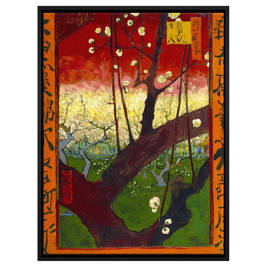 Gerahmtes Leinwandbild Flowering Plum Tree After Hiroshi von Vincent Van Gogh