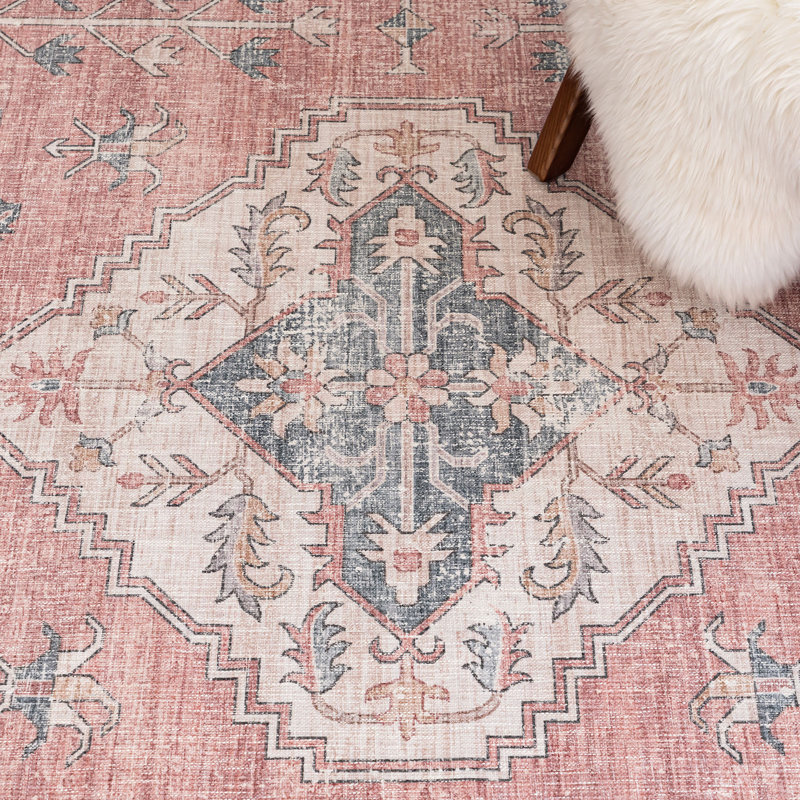 Tapis lavable à la machine vintage Belida, Rectangle 3 pi 6 po x 5 pi 6 po