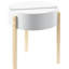 Table de bout de charme avec compartiment caché - Style moderne Mid-Century blanc et naturel