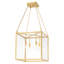 Plafonnier semi-encastré carré moderne Modern Gold, lanterne 4 lumières avec panneaux en verre transparent, hauteur réglable, base E12, homologué ETL