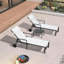  Ensemble de 3 chaises longues d'extérieur pour terrasse avec cadre en aluminium et accoudoirs-1382304219